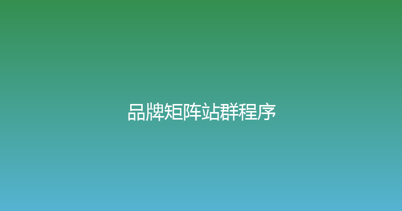 品牌矩阵站群程序 封面图