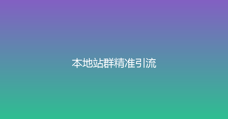 本地站群精准引流 封面图
