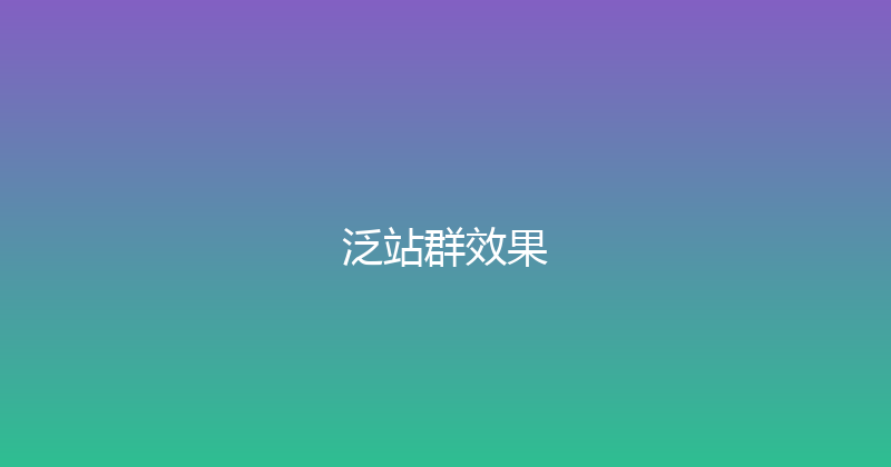 泛站群效果 封面图