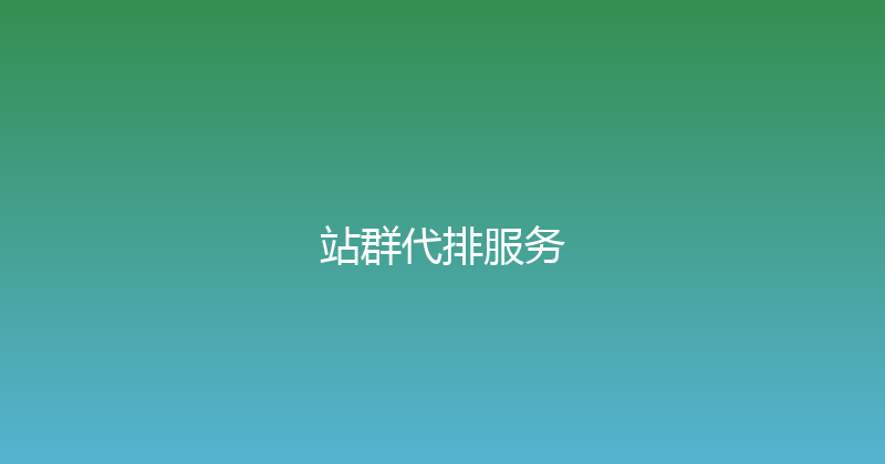 站群代排服务 封面图