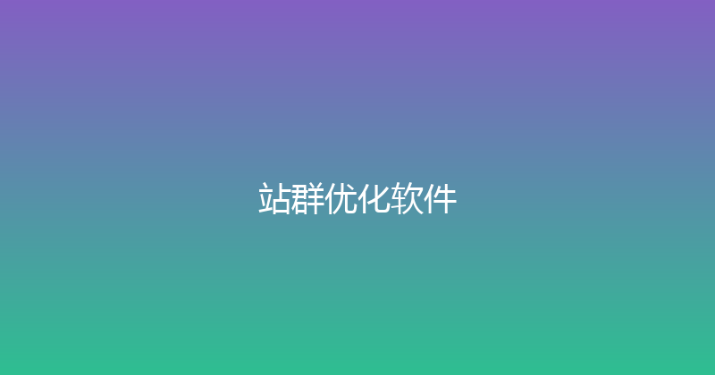 站群优化软件 封面图