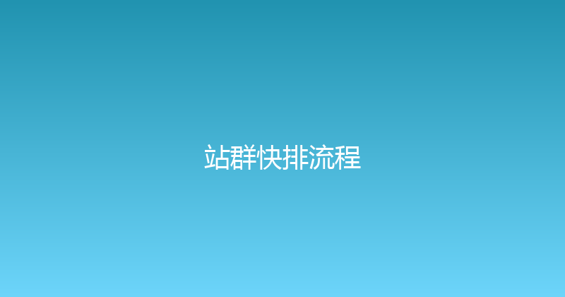 站群快排流程 封面图