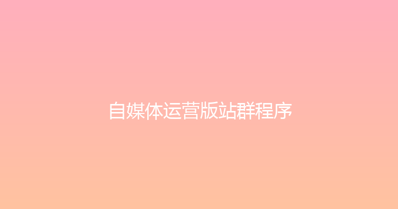 自媒体运营版站群程序 封面图