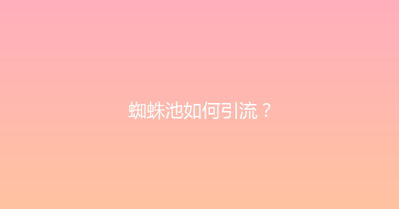 蜘蛛池如何引流？ 封面图